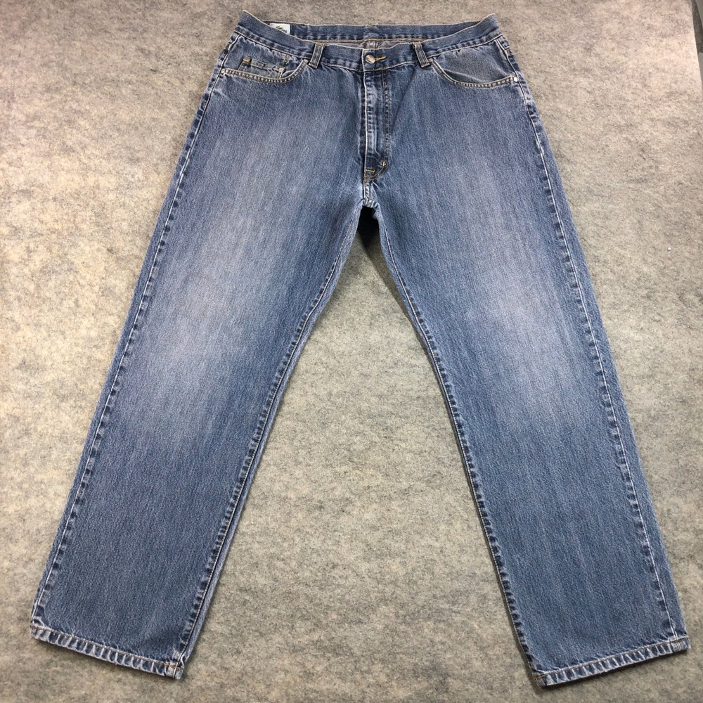 LACOSTE Mens Blue Denim Jeans 48 Made in USA Straight Leg Casual Cotton Classic